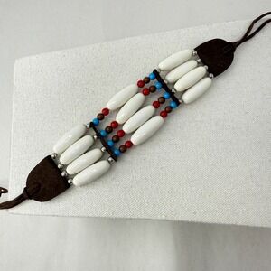 Southwestern Choker Necklace‎ Leather Tie Western Boho